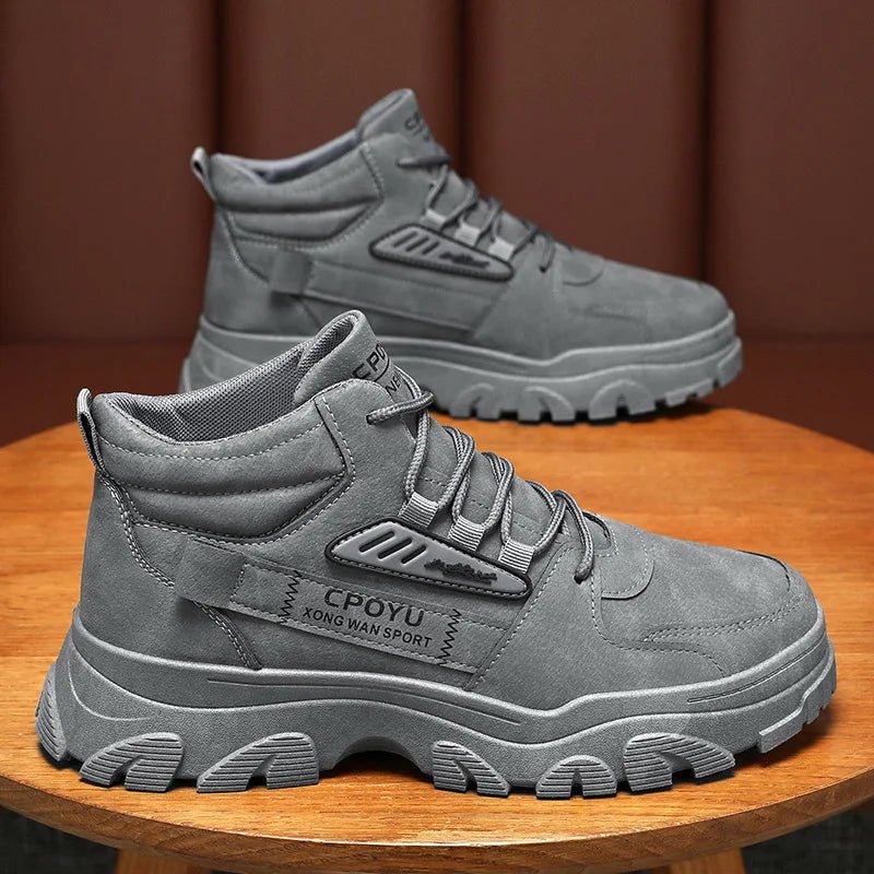 Men's Anti-Slip Winter Ankle Boots – Outdoor Sport Lace-Up