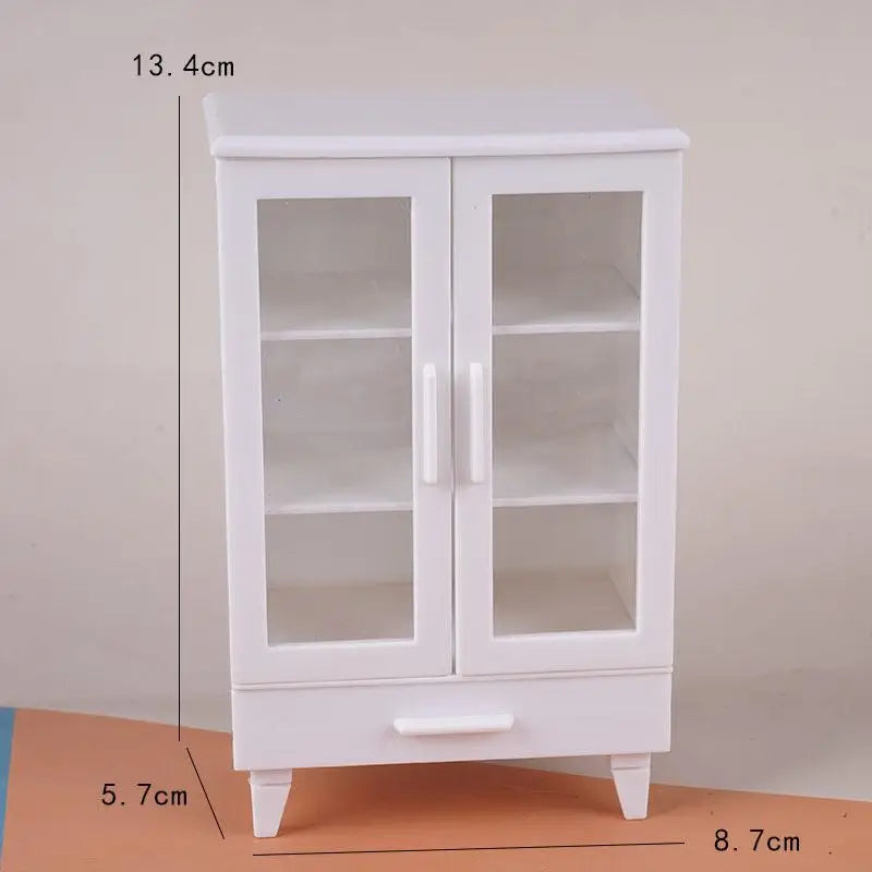 Miniature Dollhouse Cabinet Set with 20 Books | 1:6 & 1:12 Scale