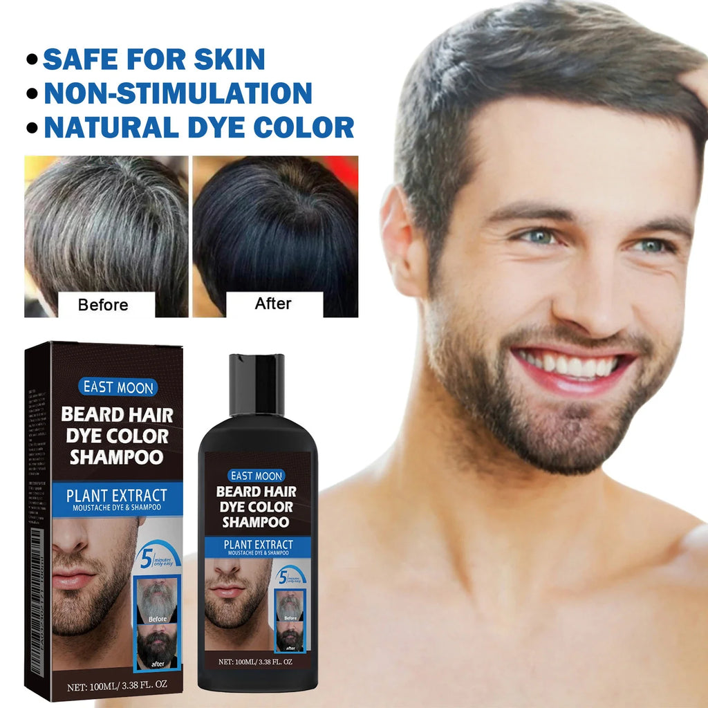 East Moon Herbal Black Hair & Beard Dye Shampoo for Men 100ml