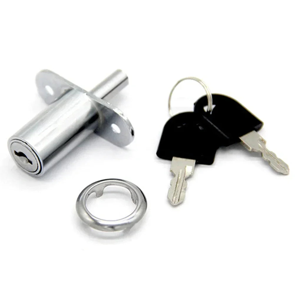 Zinc Alloy Cabinet Door Latch Lock with Keys – Chrome