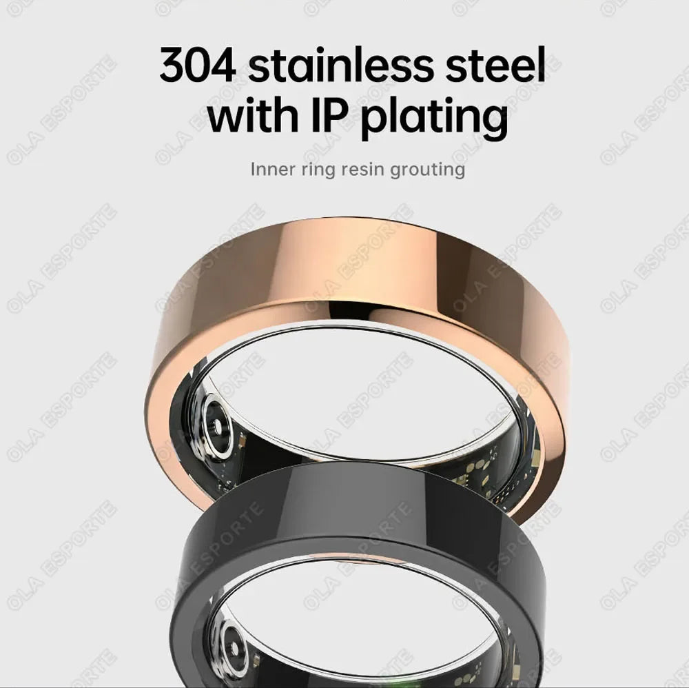 Vibration Reminder Smart Ring Heart Rate Blood Oxygen&pressure Health