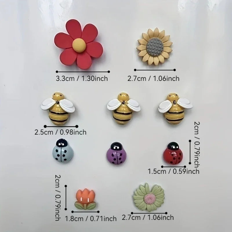 10-Piece Plant Cartoon Fridge Magnets – Strong Hold Home Decor