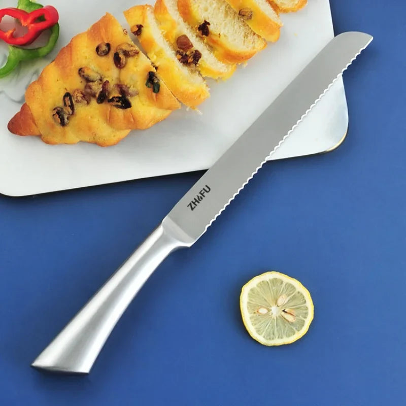 PLYS All-Steel Serrated Bread Knife – Sharp Stainless Slicer