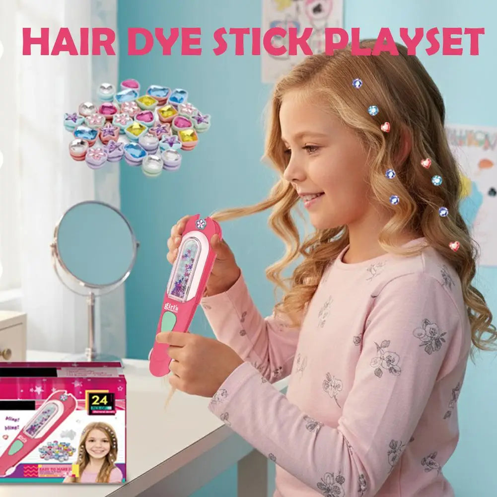 Automatic Hair Braiding & Gem Stamper Toy Kit for Girls