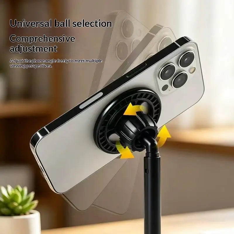 Adjustable Magnetic Phone Stand – Telescopic Pole & 360° Rotation