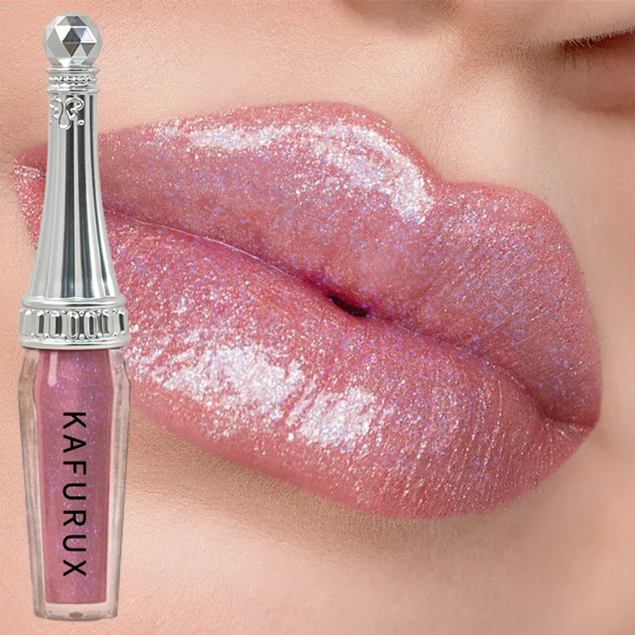 KAFURUX 6-Color Glitter Lip Gloss – Shimmer Pearlescent Set