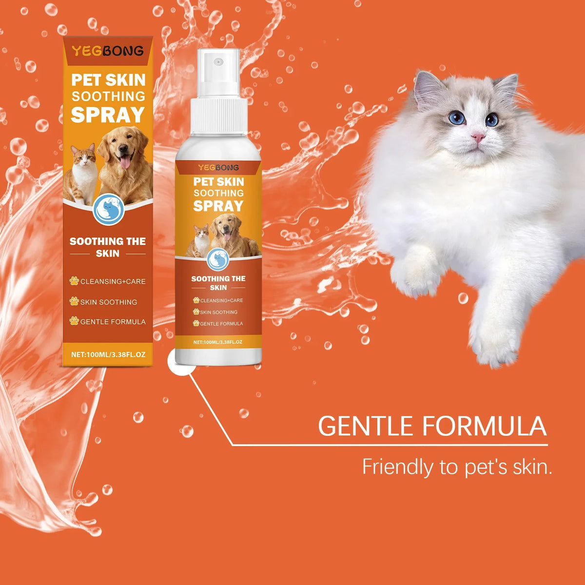 YEGBONG Pet Skin Soothing Spray – Itch Relief Dogs & Cats