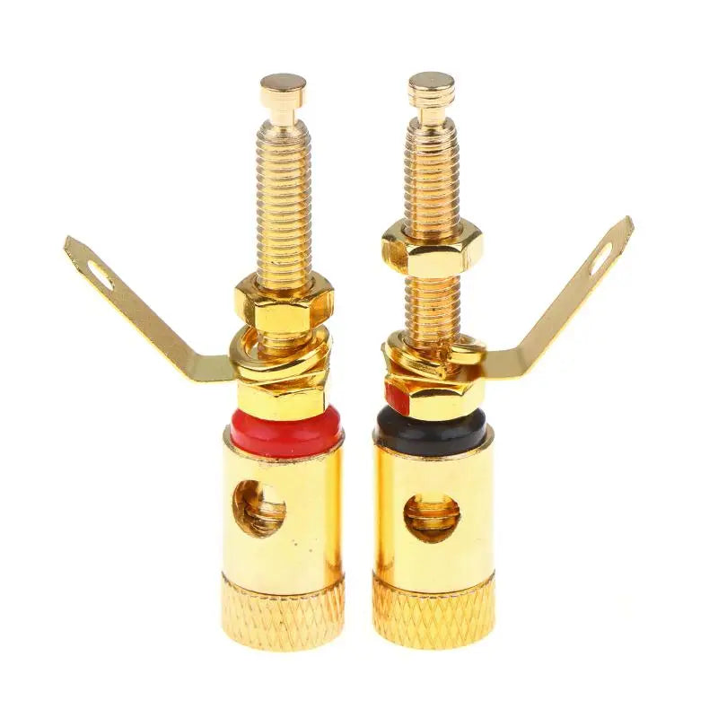 Gold Plated Amplifier Speaker Terminal Binding Posts Push DIY