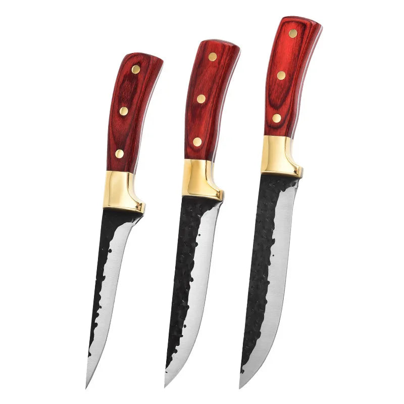 3-Piece Forged Stainless Steel Kitchen Knife Set | Chef & Boning