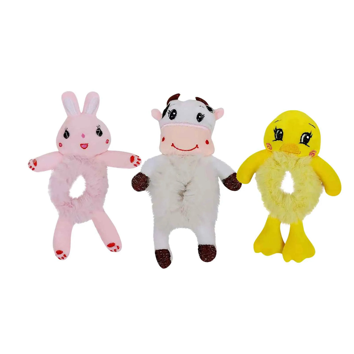 Cute 3D Cartoon Plush Hair Tie – Girls & Women Ponytail Holder
