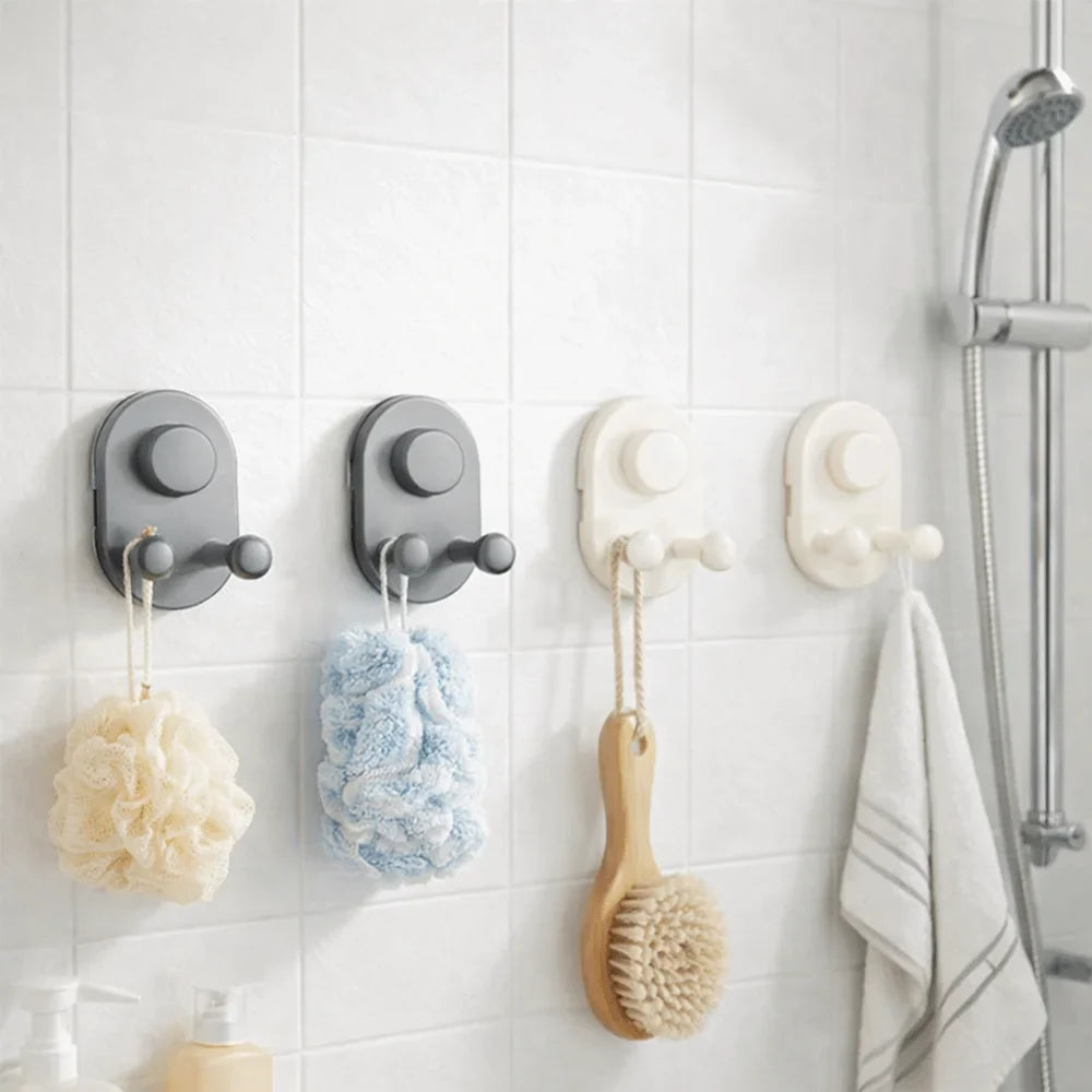 Suction Cup Double Wall Hooks No-Mark Waterproof – Set of 3