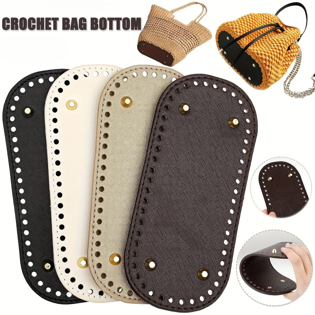 Crochet Bag Bases with Holes – Oval PU Leather DIY Purse Base