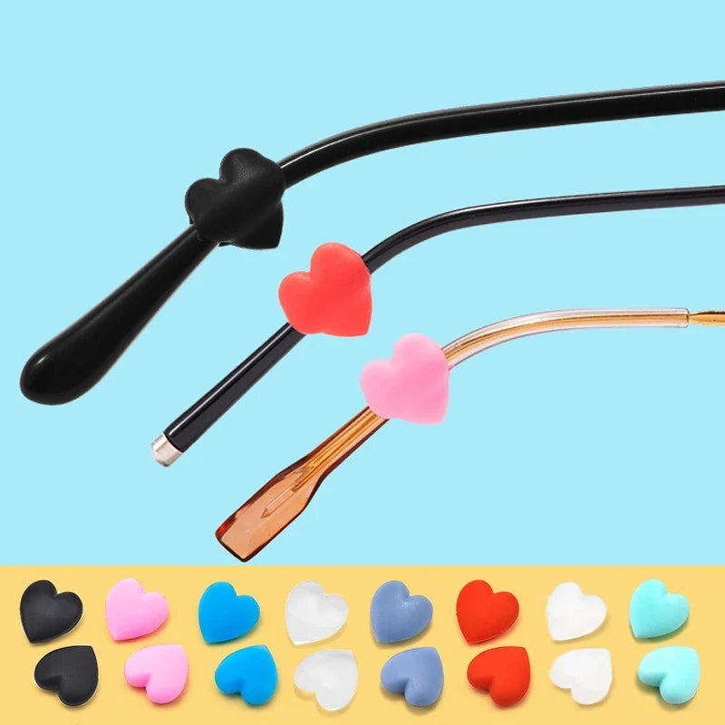 Heart Silicone Anti-Slip Ear Hooks for Glasses – 2 Pairs