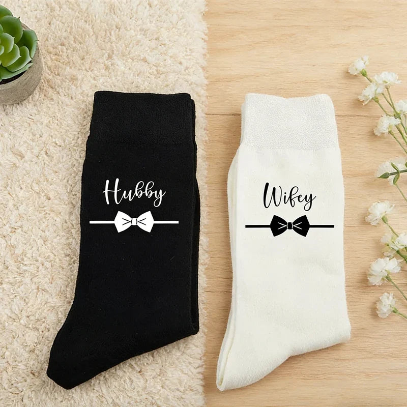 Hubby & Wifey Matching Socks Set | Newlywed Couple Gift