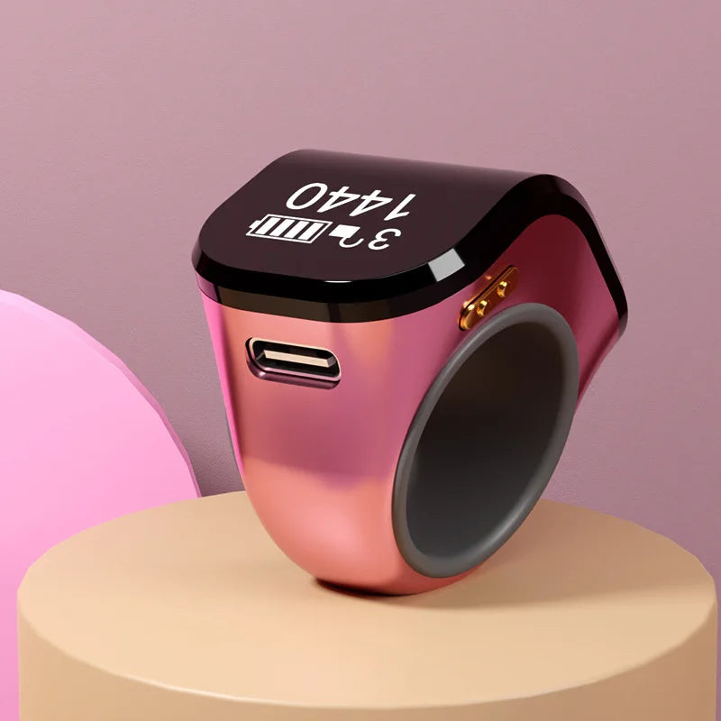 OLED Ring Counter USB-C Charging | Touch-Activated Wearable