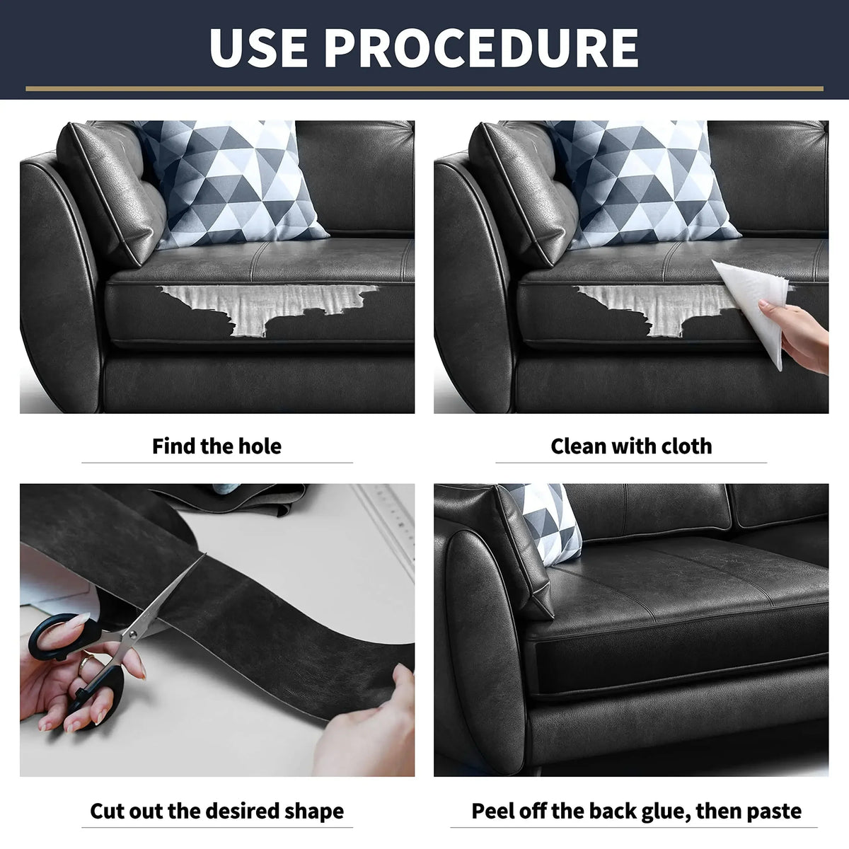 Self-Adhesive Leather Repair Patch Tape – Sofa, Car Seat & Bag