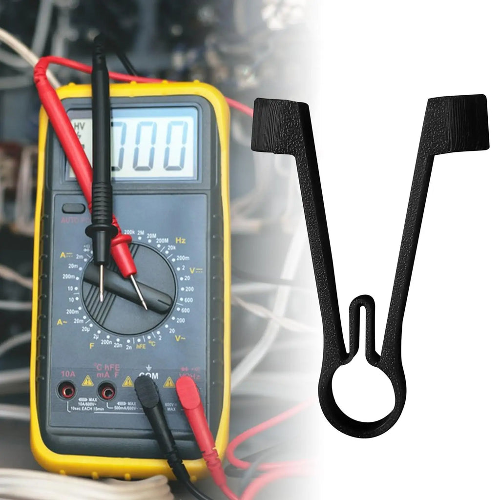 One-Handed Multimeter Probe Holder – 8mm Test Lead Clip