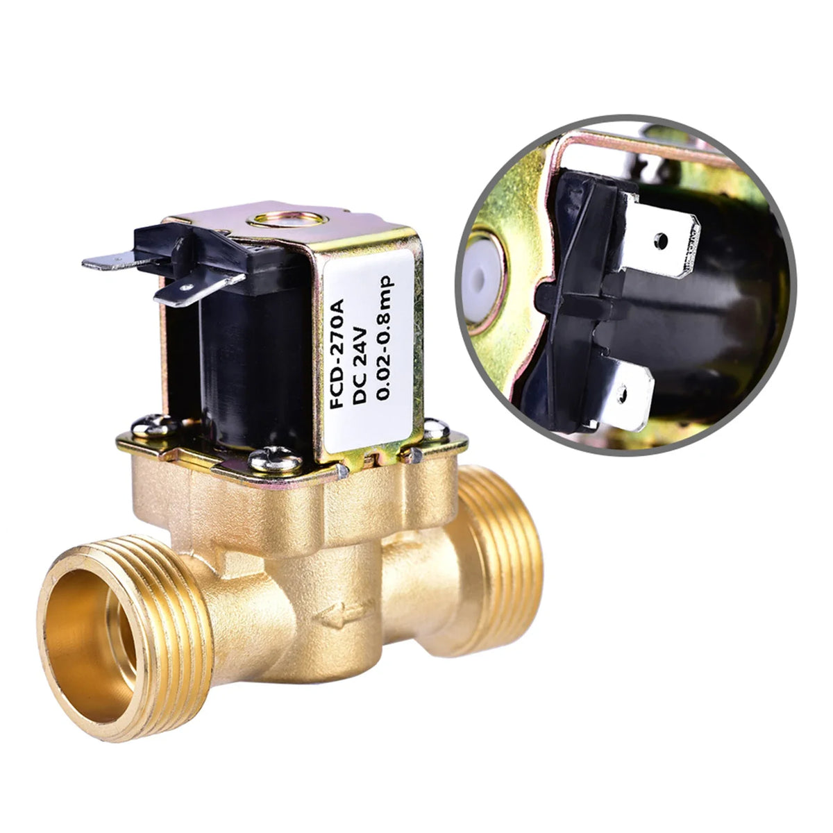 3 4 DC 24V Normally Closed Brass Electric Solenoid Magnetic Valve