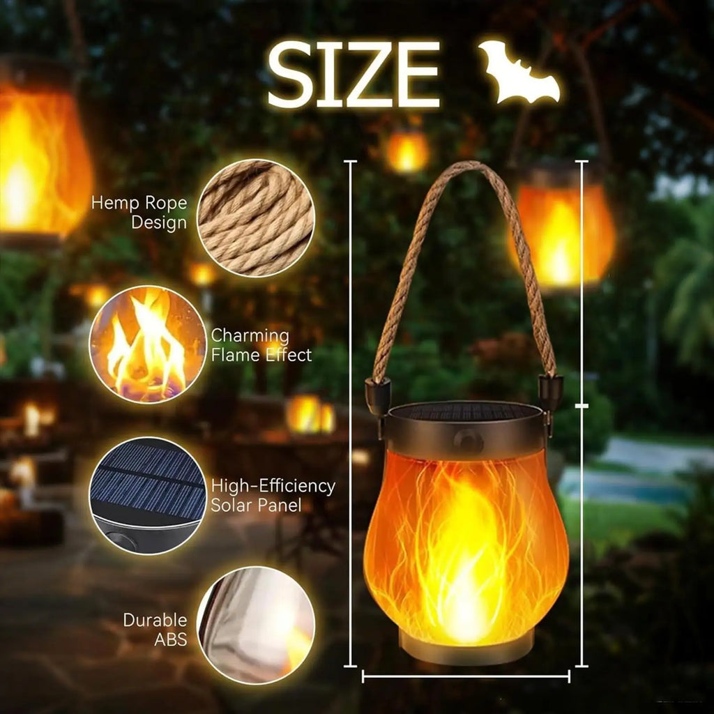 Solar Flickering Flame Lantern – Waterproof Outdoor Garden Light