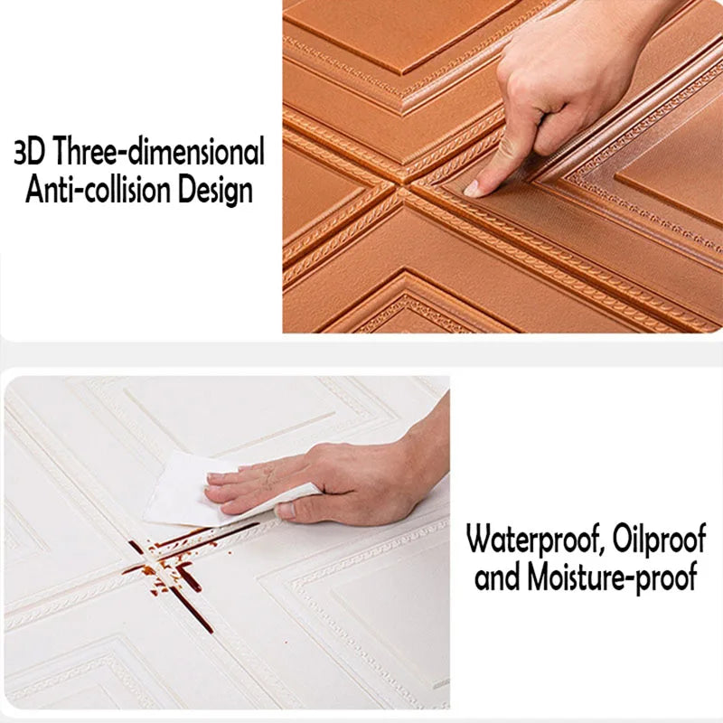 3D Peel & Stick Wall Panels – Waterproof XPE Foam Tiles 35×35cm