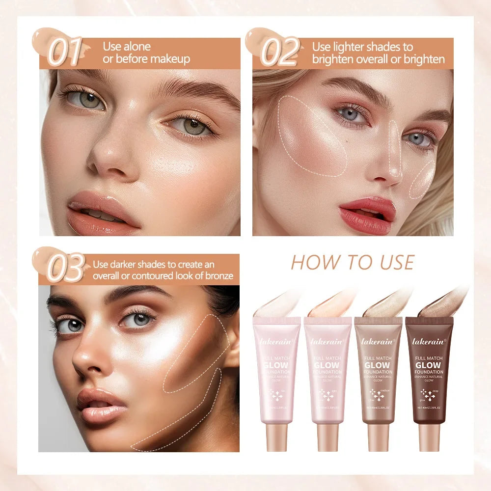 4-Shade BB Cream Foundation & Concealer – Full Coverage Glow