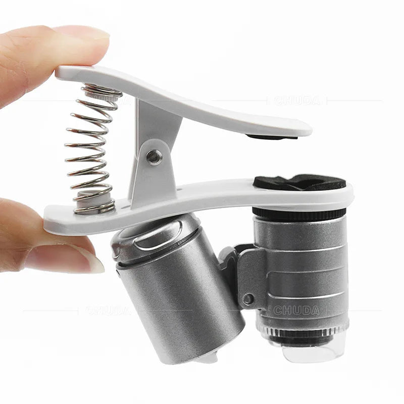 60X Clip-On Phone Microscope Magnifier for Coins & Currency