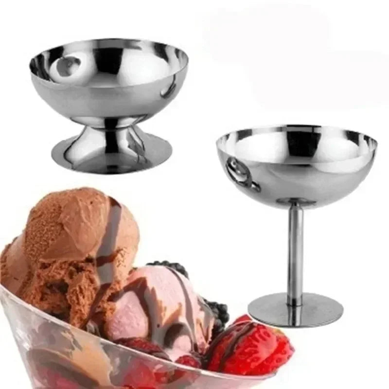 Stainless Steel Salad Cup Ice Cream Dessert Bowl Portable Kitchen