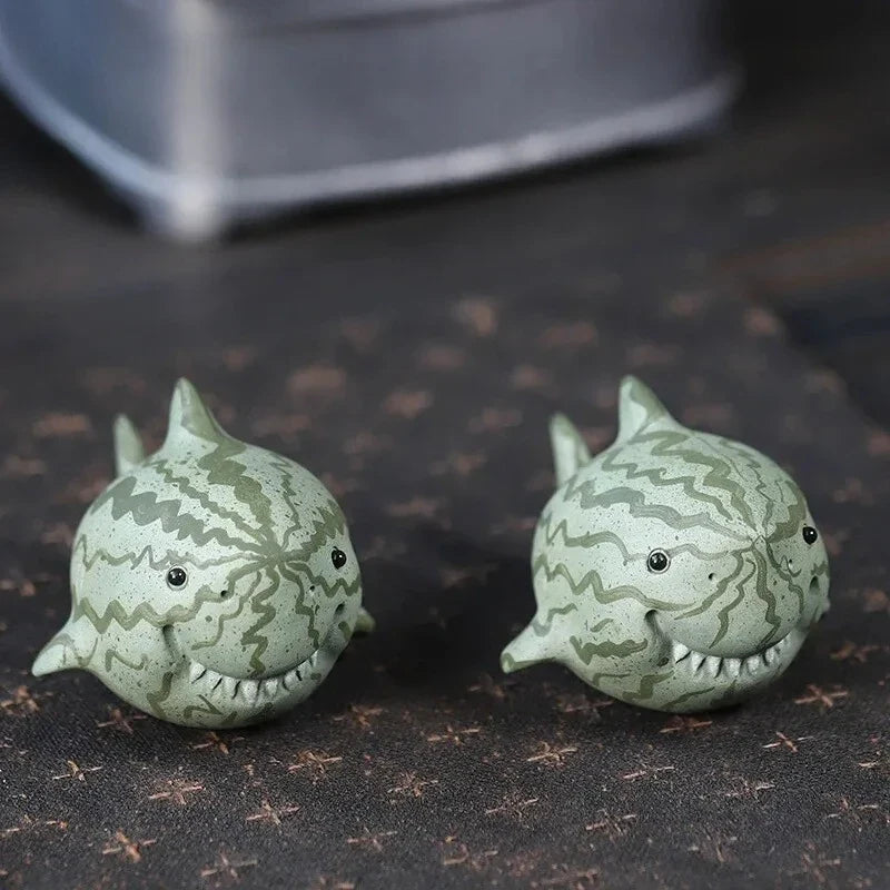 Watermelon Shark Purple Clay Tea Pet | Handmade Sculpture