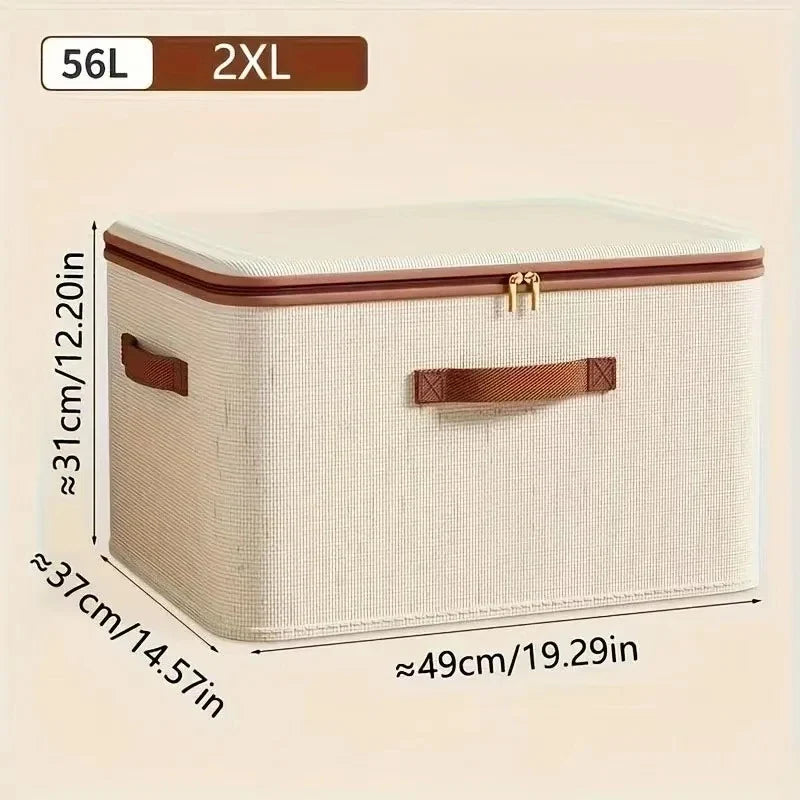 Large Foldable Zippered Storage Box with Lid | Clothing & Home