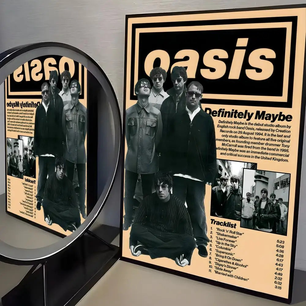 Oasis Classics Self-Adhesive Music Poster | Wall Art Sticker
