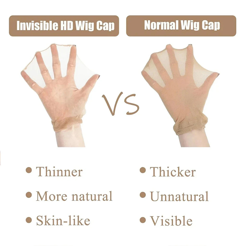 10-Pack HD Invisible Wig Caps for Women | Thin Lace Stocking Caps