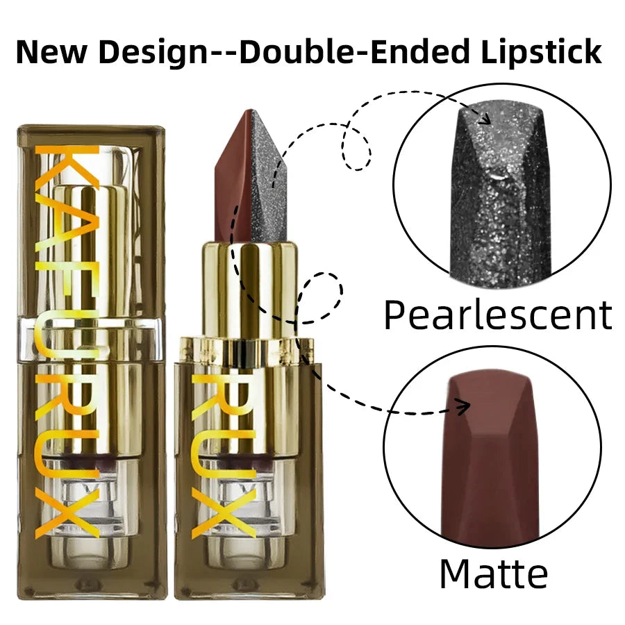 KAFURUX Two-Tone Lipstick | Waterproof Glitter & Matte Lip Tint