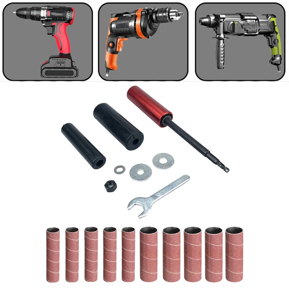 Rubber Drum Sanding Kit for Drill – Wood Metal Stone
