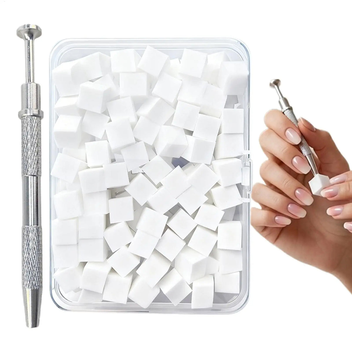 100-Piece Nail Art Sponges with Grabbing Pen | Gradient Manicure