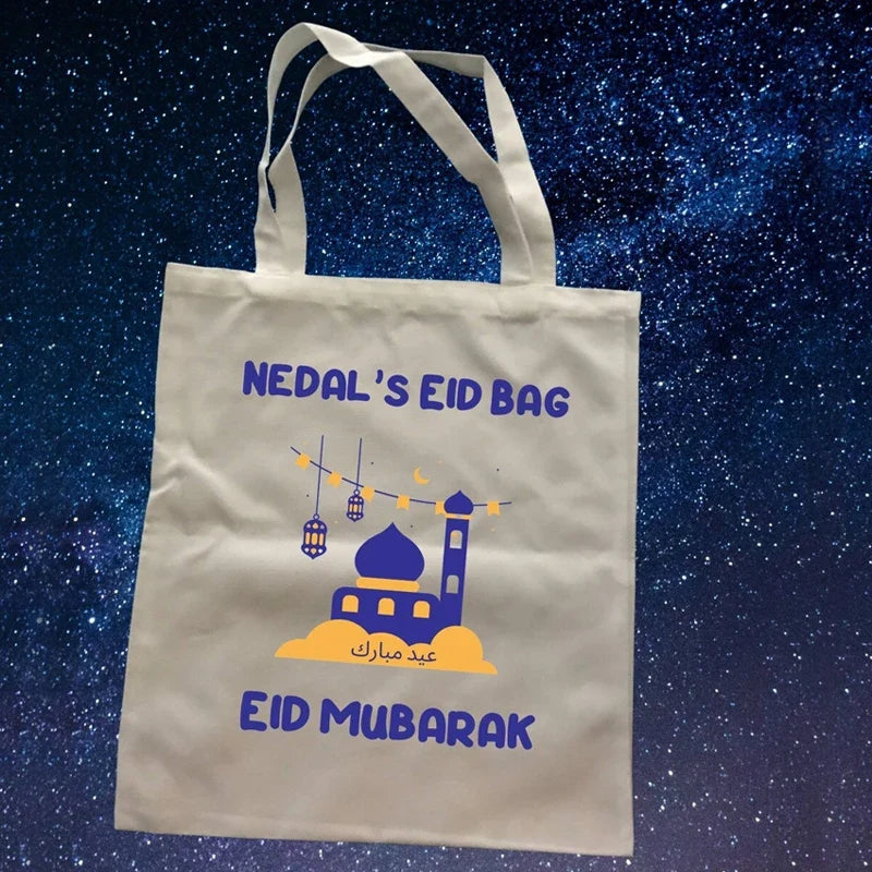 Personalized Mosque Canvas Tote Bag | Eid Ramadan Islamic Gift