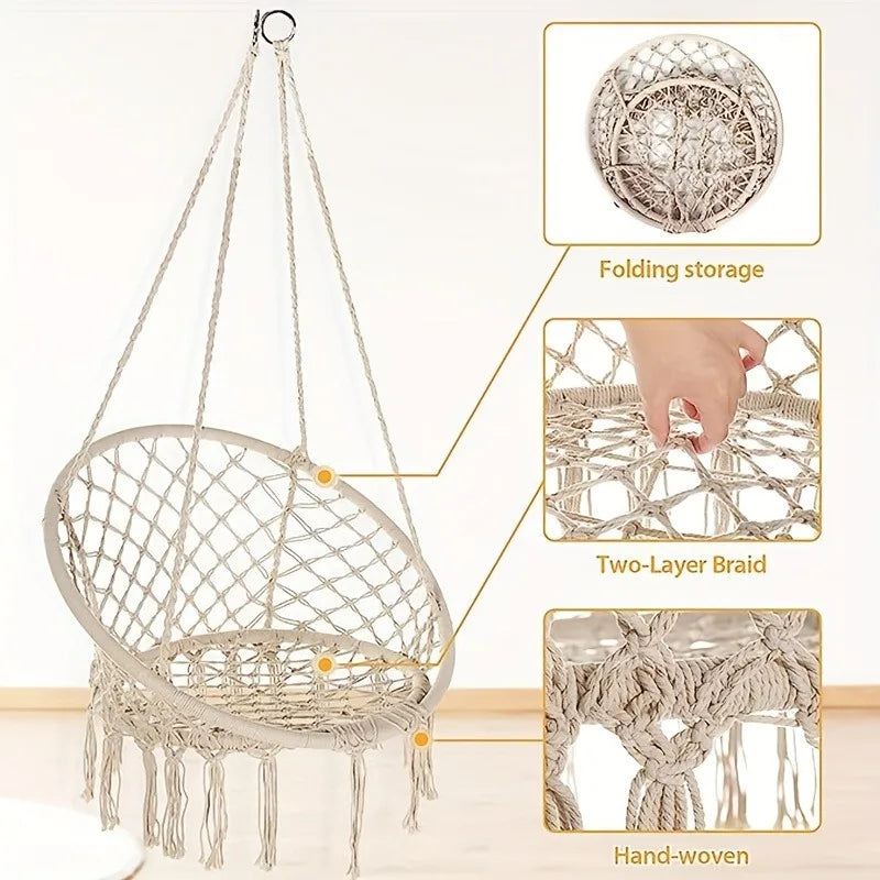 Rope Hanging Swing Chair – Polyester & Nylon | Patio, Bedroom