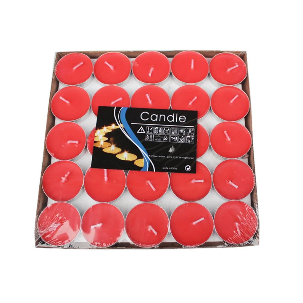 50-Pack Paraffin Tea Light Candles | Long-Burning Tealights