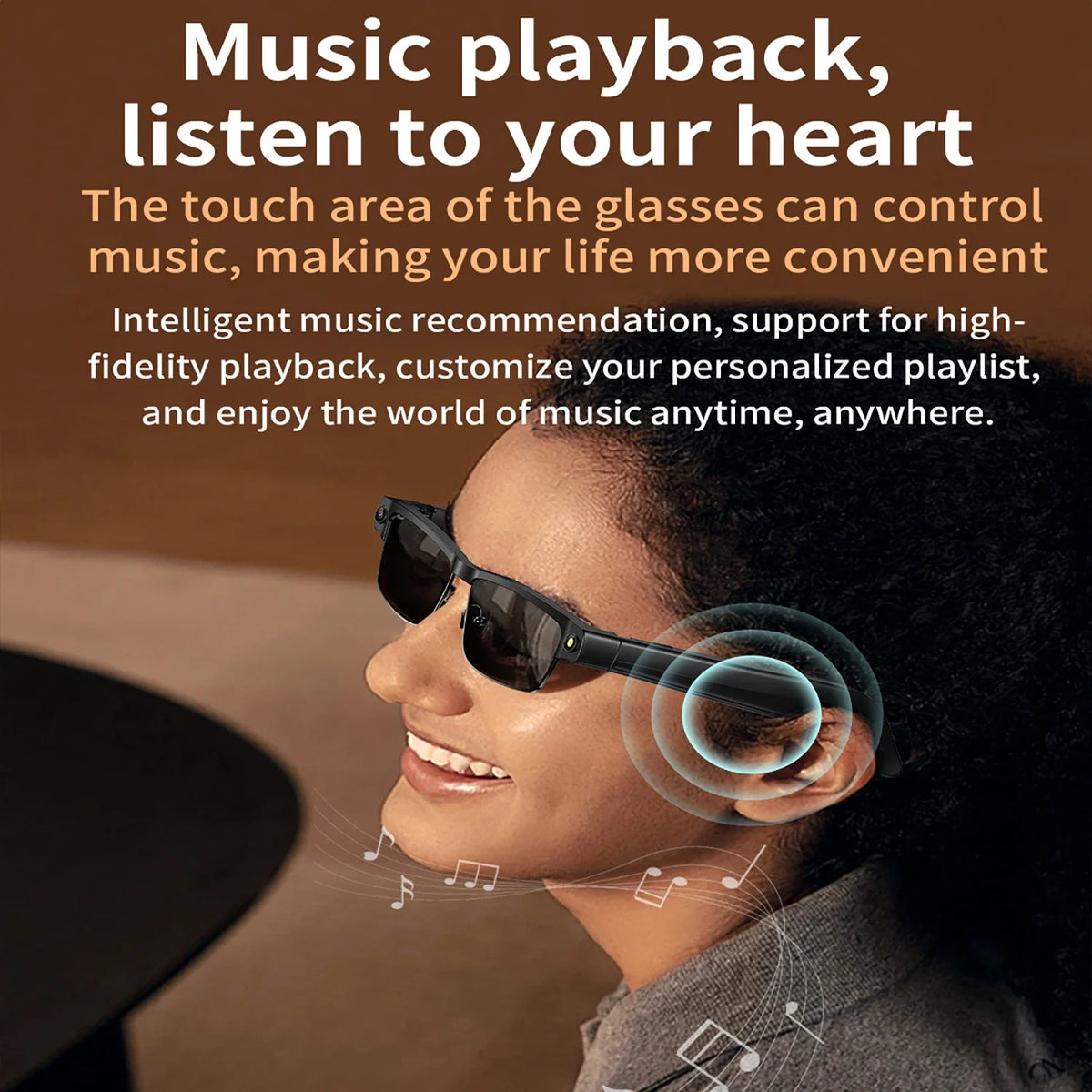 Smart Translate Glasses Bluetooth Call Music Voice Assistant Control