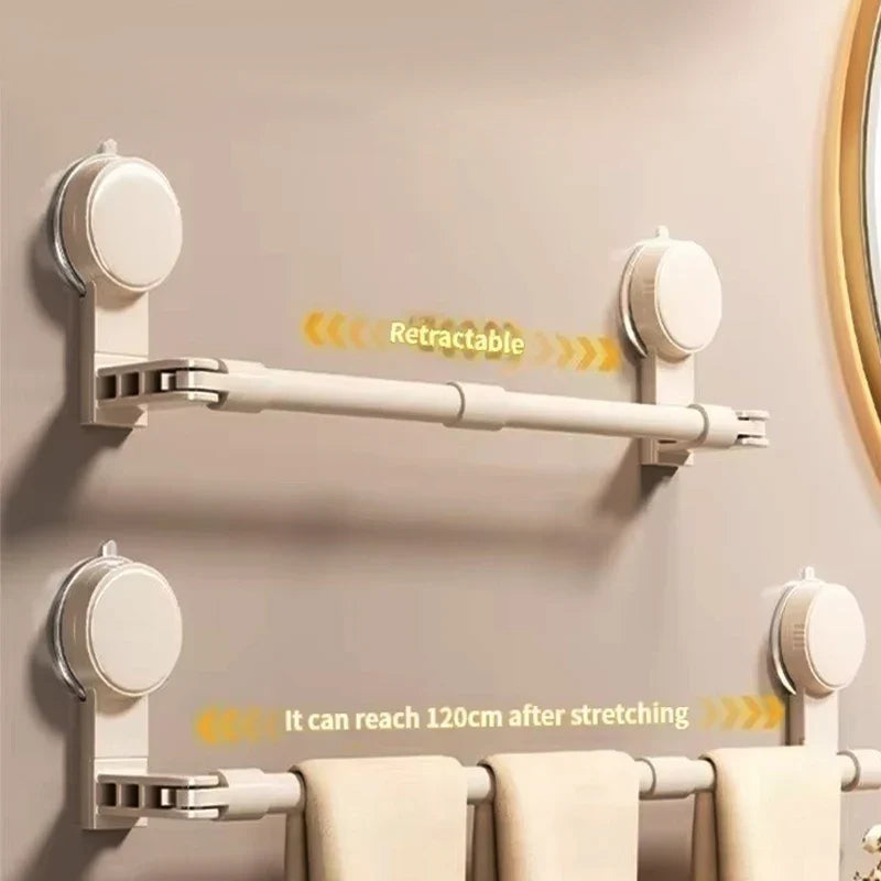 No-Drill Expandable Suction Cup Towel Rack | Aluminum Bar