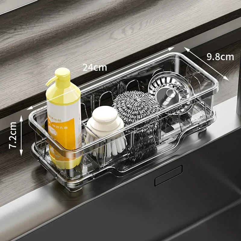 Kitchen Sink Caddy Organizer – Sponge Holder & Drain Rack