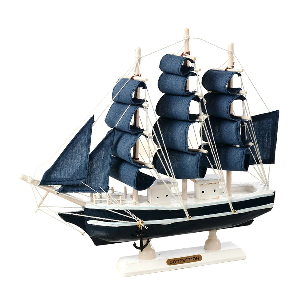 Handmade Wooden Sailing Ship Model | Nautical Decor Gift