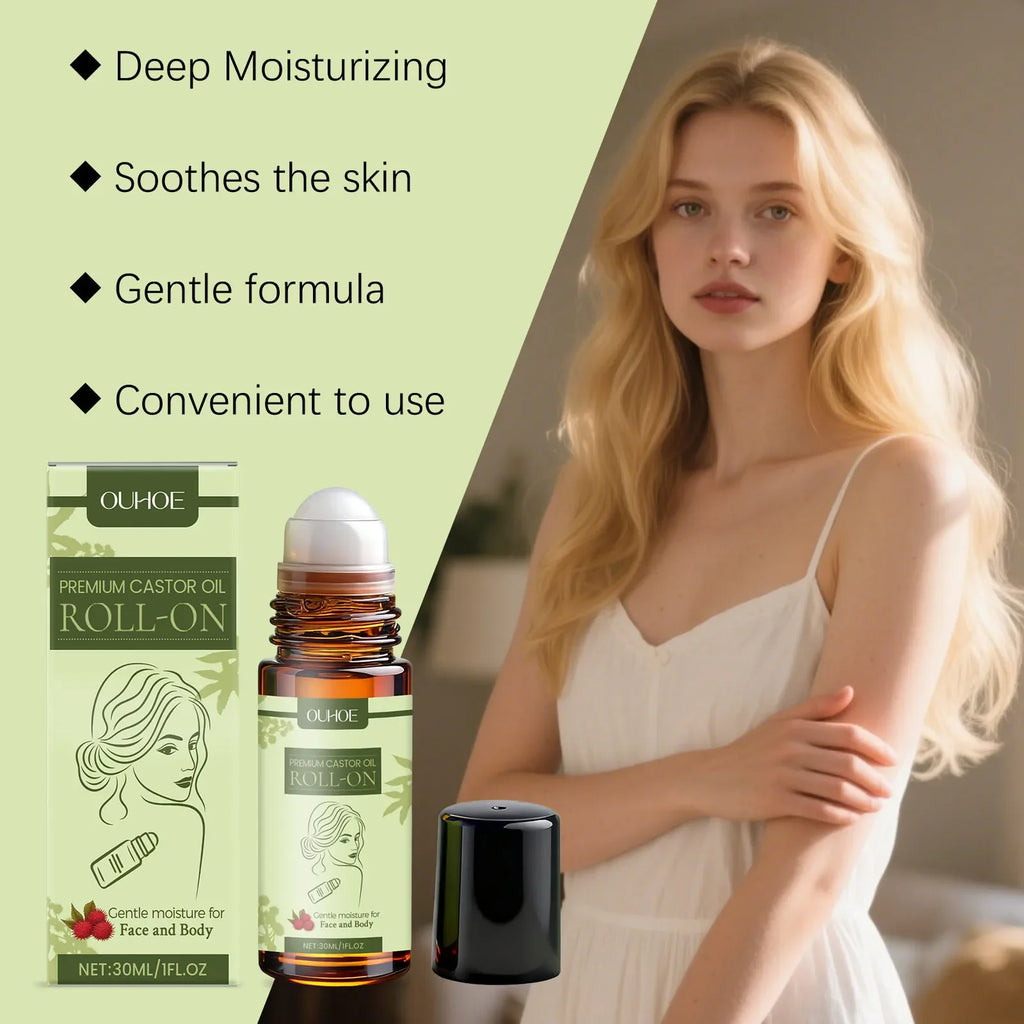 Castor Oil Roll-On | Nourishing Hydrating Face Oil 30ml