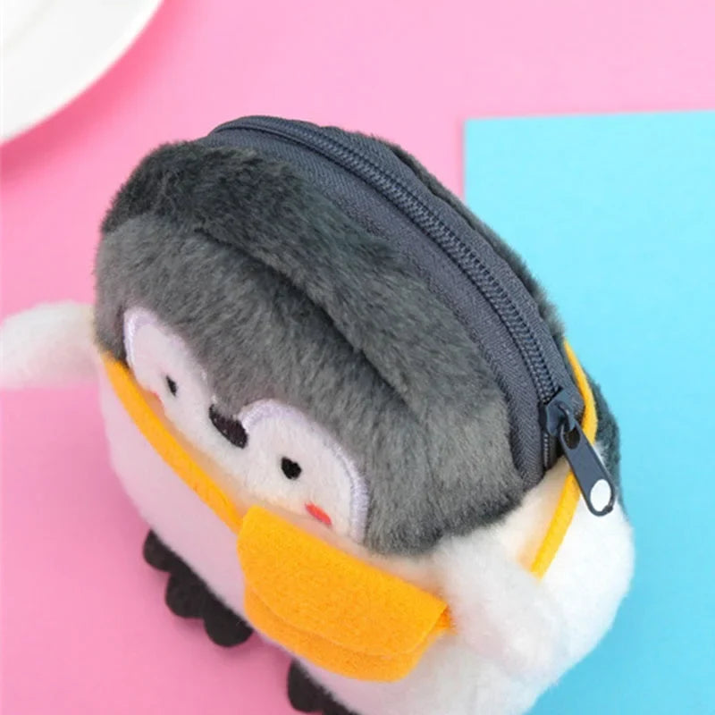Kawaii Penguin Plush Coin Purse – Cute Mini Zipper Wallet