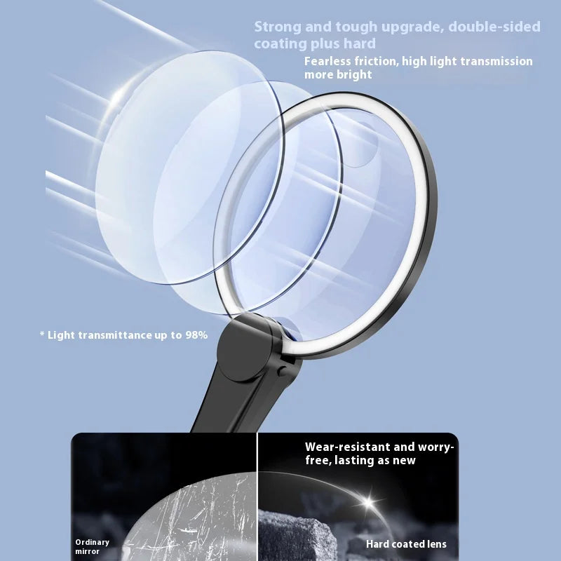 130mm LED Magnifying Glass – 3-Color Light & Optical Coating