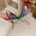Acrylic Butterfly Brooch – Rhinestone Pearl Clothing Pin