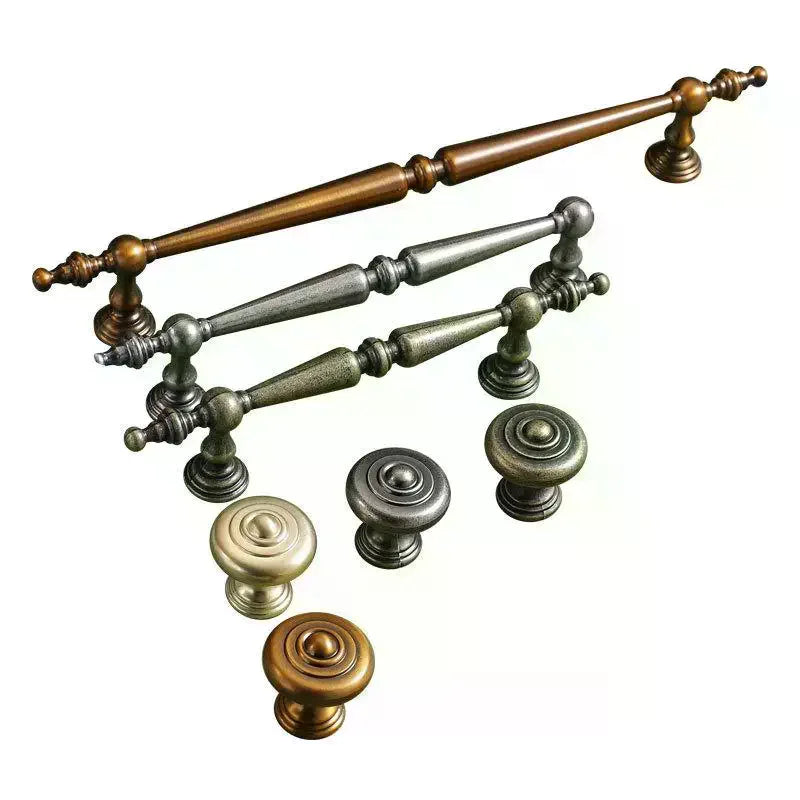 Antique Bronze Brass Cabinet Drawer Pull Handle & Knob