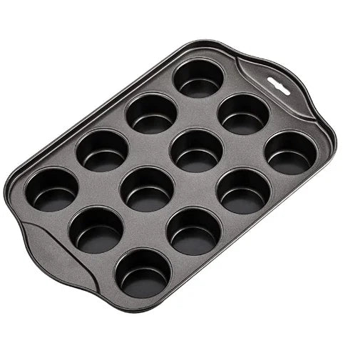 12-Cavity Nonstick Mini Cheesecake Pan | Removable Bottom Muffin