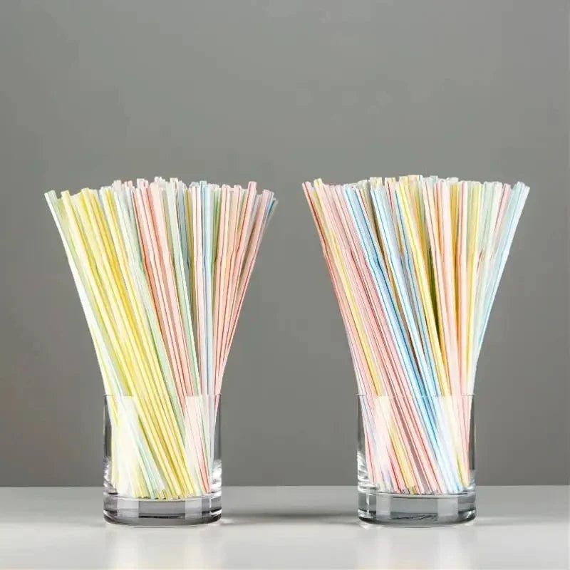 100Pcs Colorful Bendable Drinking Straws | Party, Bar & Milk Tea
