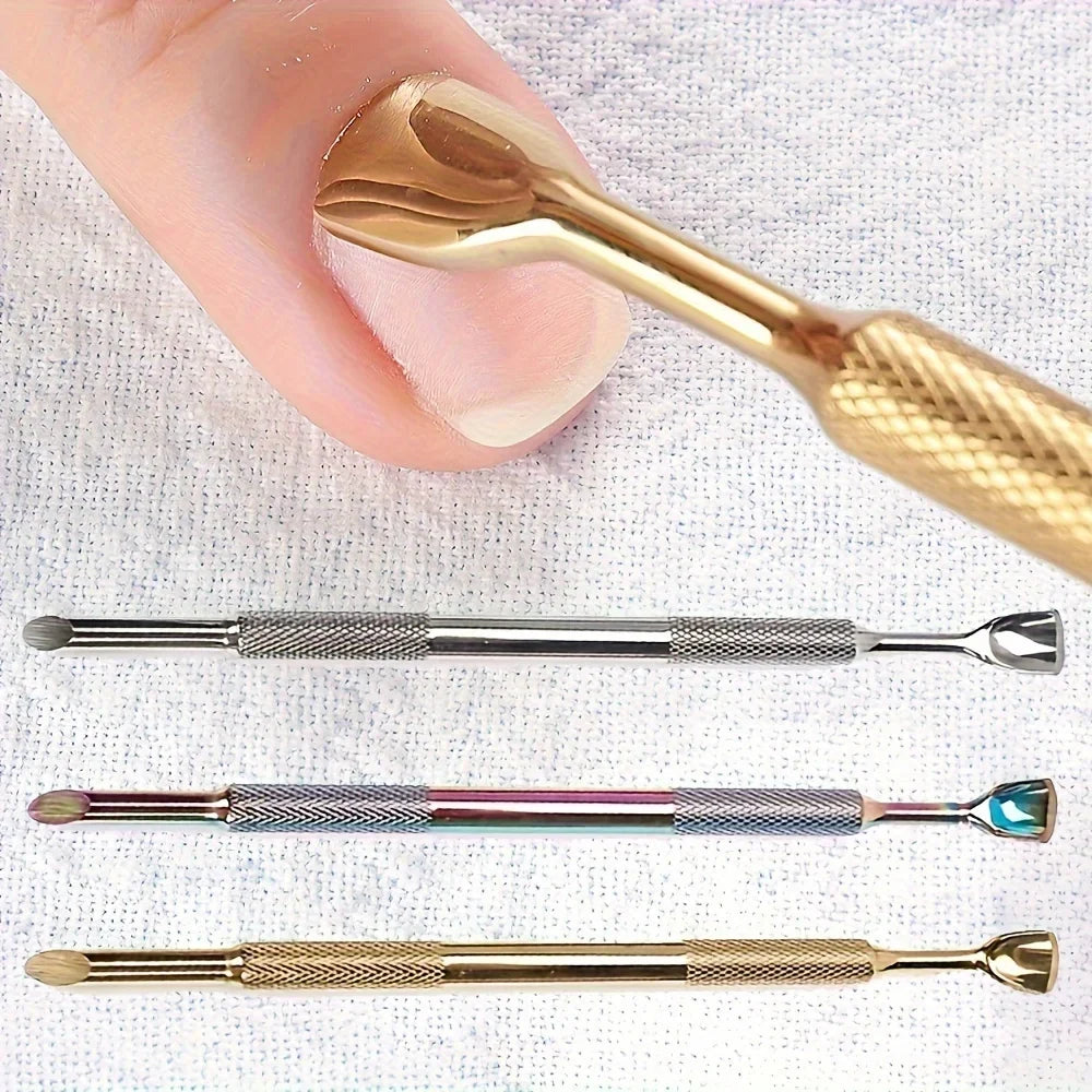 Russian-Style Double-Ended Stainless Steel Cuticle Pusher | 3 Colors