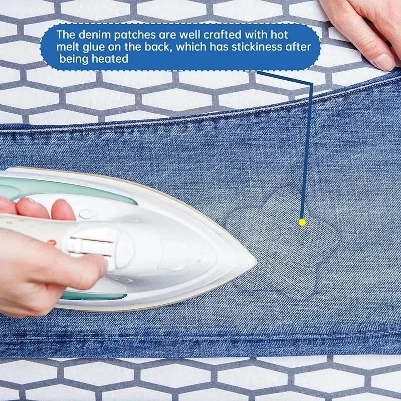 Denim Iron-On Fabric Patches for Clothes – 5pcs DIY Set